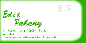 edit pahany business card